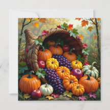 Autumn Harvest and Blessings Cornucopia