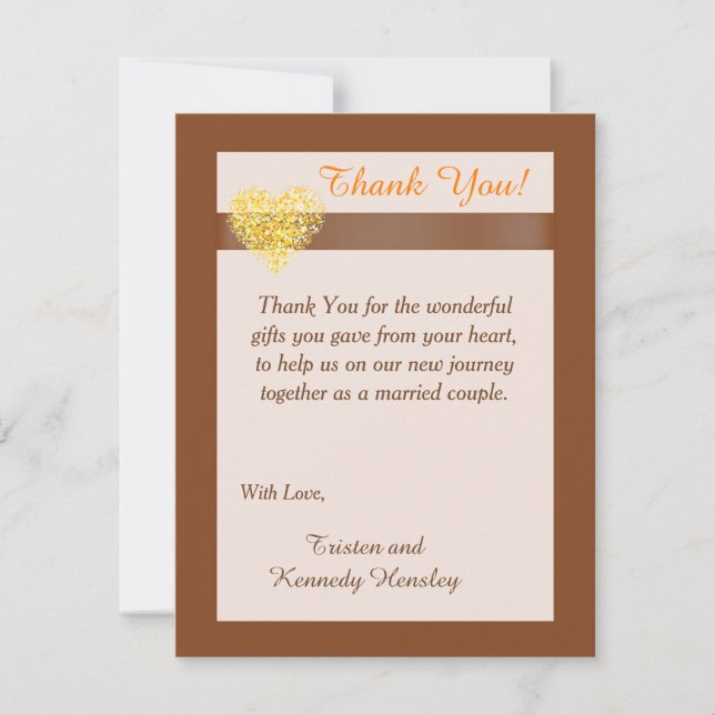 Autumn Hearts 4x5 Tarjeta de agradecimiento para B (Anverso)