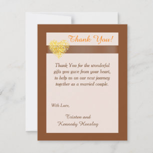 Autumn Hearts 4x5 Tarjeta de agradecimiento para B