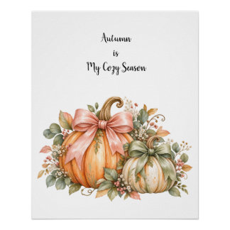 Autumn Is My Cozy Season – Aquarell Herbst Poster
