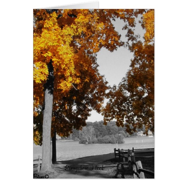 Autumn Love tarjeta vertical, a donde quiera que m (Frente)