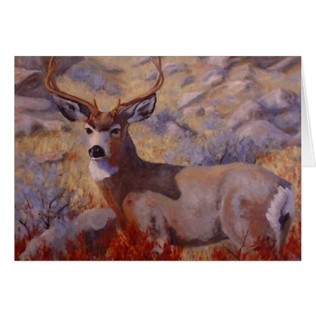 Autumn Majesty Buck Deer Greeting Card (Anverso (Horizontal))