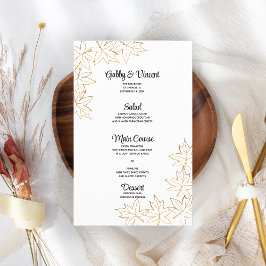 Autumn Maple Leaf Edge Boda Menu