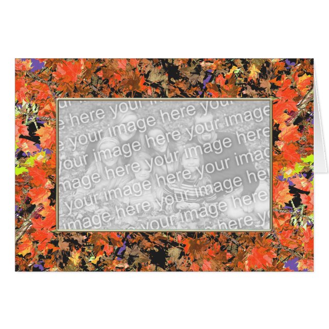 Autumn Maple Leaves Cover Photo Card (Anverso (Horizontal))