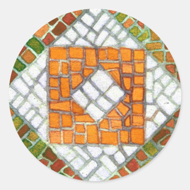 AUTUMN MOSAIC Grandes Pegatinas Redondos (Anverso)