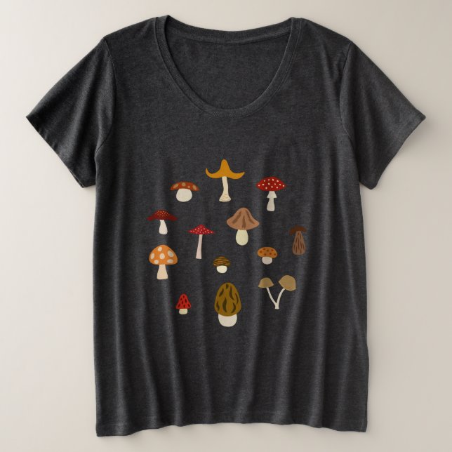 Autumn Mushrooms Plus T-Shirt Size (Anverso del diseño)
