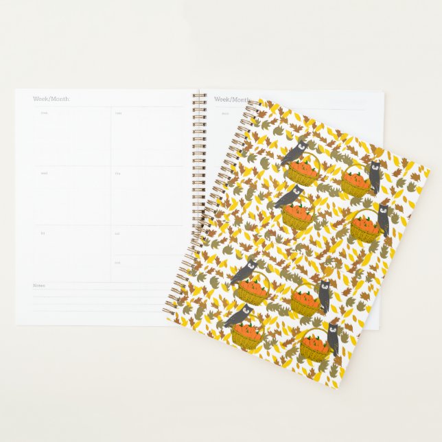 Autumn Owl Pumpkin Basket Planner and Agenda   (Demostración)