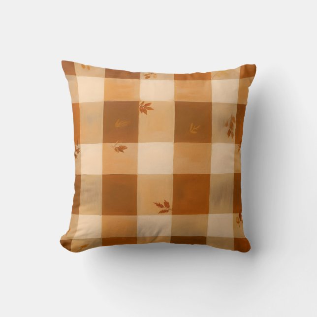 Autumn Plaid Cosy | Cojín decorativo de otoño clás (Anverso)