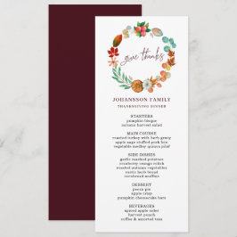 AUTUMN PUMPKIN WREATH GRACIAS MENÚ DE CENA