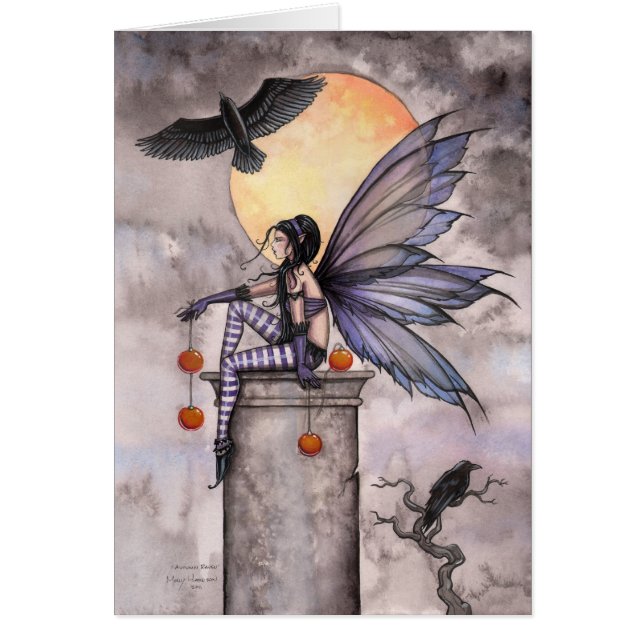 Autumn Raven Fairy Card de Molly Harrison (Frente)