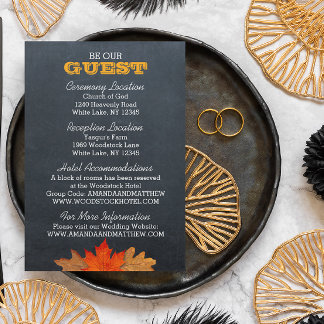 Autumn Sale de la tarjeta de información del Boda