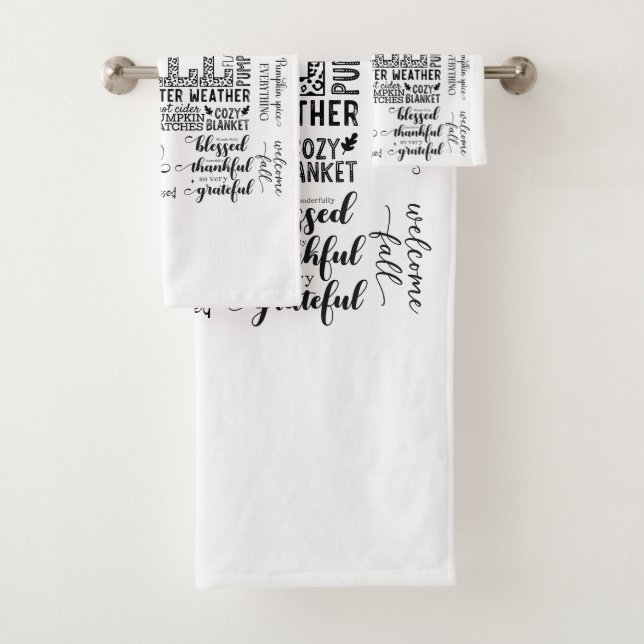 Autumn Vibes Bathroom Towel Set (In situ)