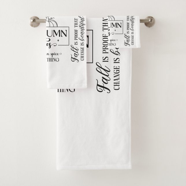 Autumn Vibes Bathroom Towel Set (In situ)