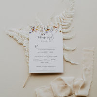 Autumn Wildflower Boda Menu Choice RSVP