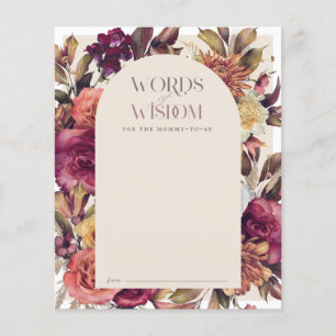Autumn Wreath Arch Tan Tarjeta de Consejos de Baby
