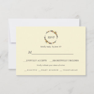 Autumn Wreath   Elección de comida RSVP de boda mo