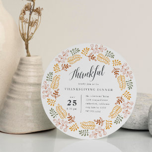 Autumn Wreath   Invitación a la cena de Acción de