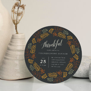 Autumn Wreath   Invitación a la cena de Acción de