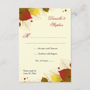 Autumt Fall deja tarjeta de respuesta RSVP