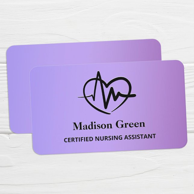 Auxiliar de Enfermería certificado de la CNA (CNA Certified Nursing Assistant Business Cards)