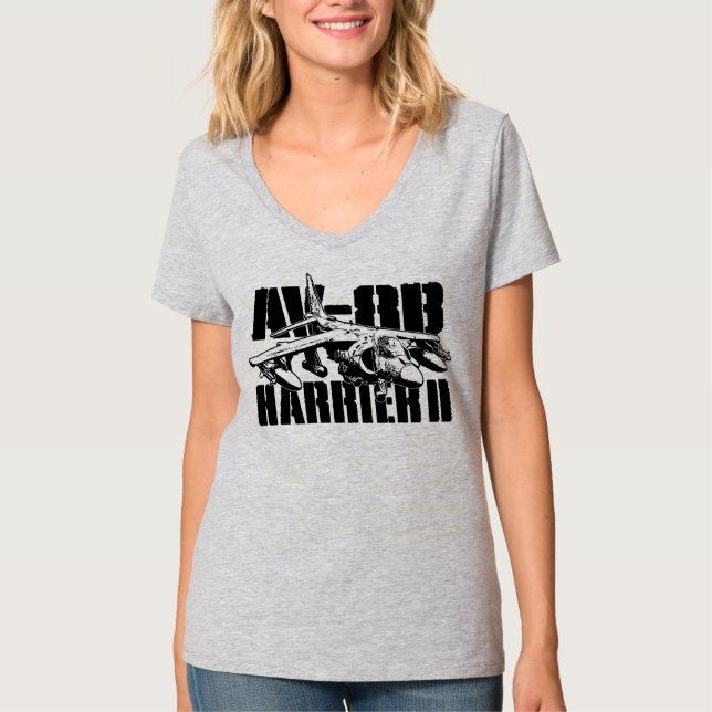AV-8B Harrier II Camiseta de cuello-V para las muj (Anverso)