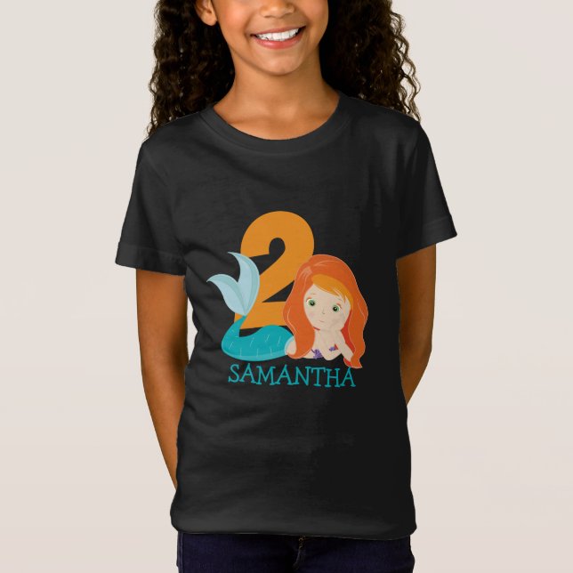 Ava - Camiseta de 2º cumpleaños de la diosa sirena (Anverso)