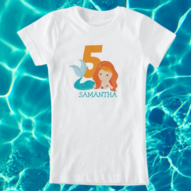 Ava - Camiseta de quinto cumpleaños de la diosa si (Discover adorable mermaid shirts inspired by the little mermaid.  )
