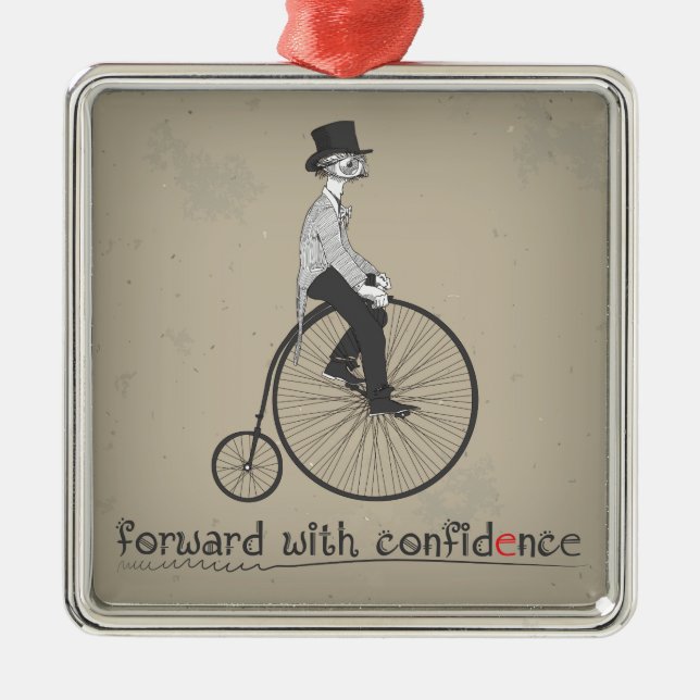 Avanzar con el ornamento de bicicleta de cosecha d (Frente)