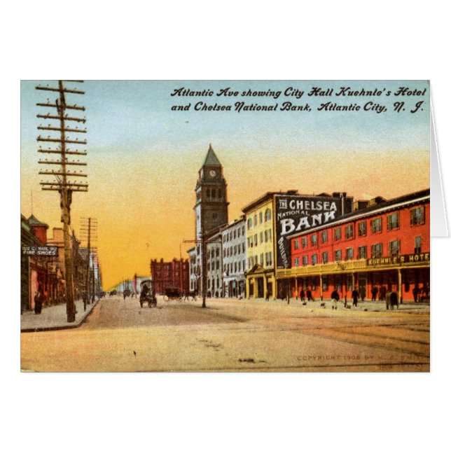 Ave Atlántica, Vintage de Atlantic City 1908 (Anverso (Horizontal))