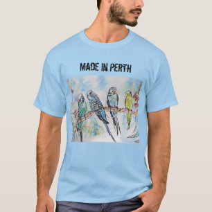 Ave Budgie Budgerigar Hecha En La Camiseta Perth T
