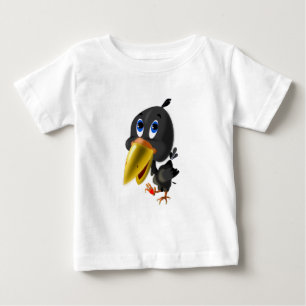 Ave con regalo de corazón Graciosa camiseta bebé