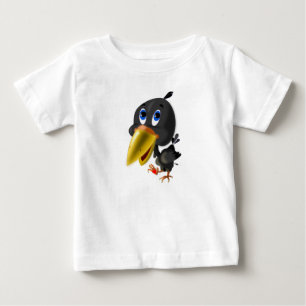 Ave con regalo de corazón Graciosa camiseta bebé