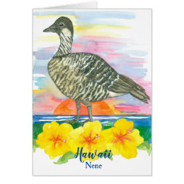Ave de Hawaii Nene Watercolor Blank