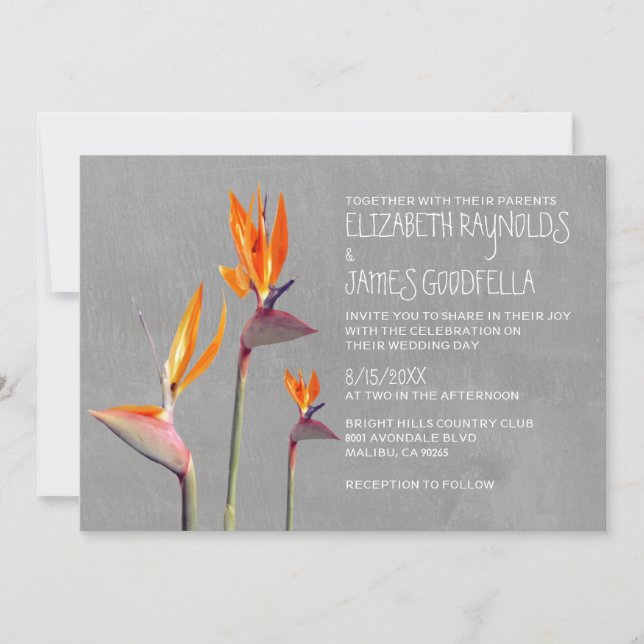 Ave de las invitaciones a la boda del paraíso (Anverso)