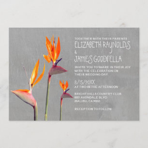 Ave de las invitaciones a la boda del paraíso