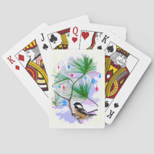 Ave de pollo en cartas de juego de árboles