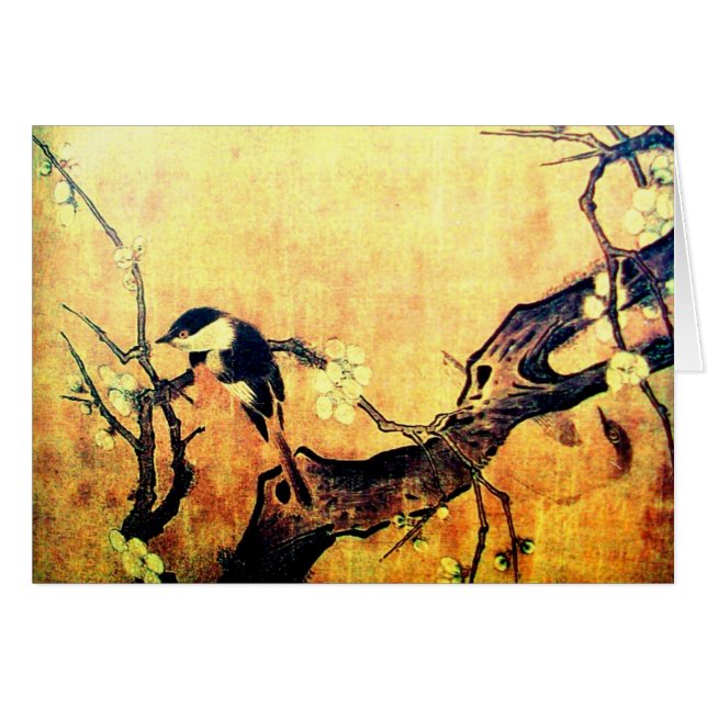 AVE DE PRIMAVERA, ÁRBOL DE FLORES, Pergamino de Hu (Anverso (Horizontal))