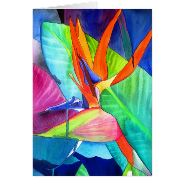 Ave del Paraíso Strelitzia flor arte tropical (Frente)