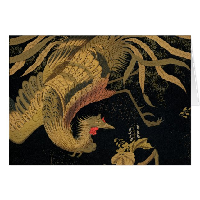 Ave dorado de gallo clásico japonés antiguo (Anverso (Horizontal))