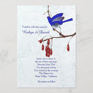 Ave en la invitación a la boda de la sucursal