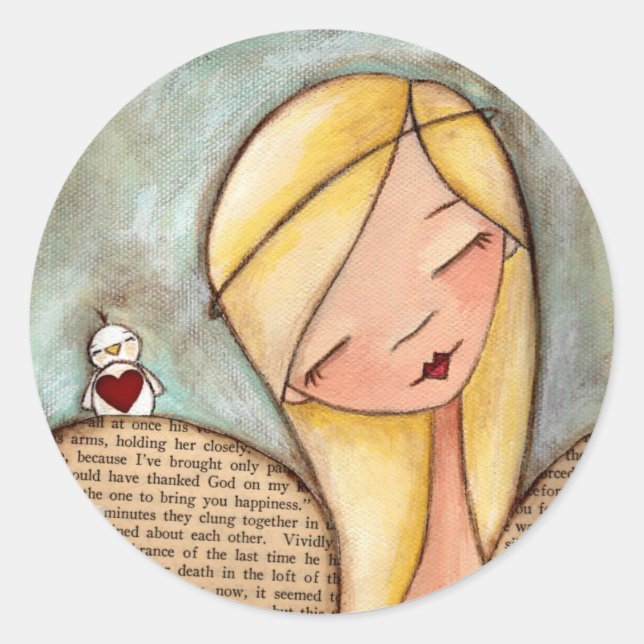 Ave en un ala - Pegatinas Angel (Anverso)