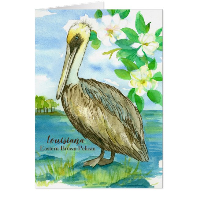 Ave estatal de Louisiana Pelican Blank (Frente)