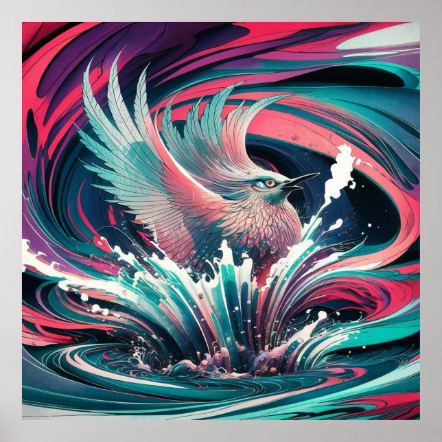 Ave inspirada en el arte japonés (Frente)