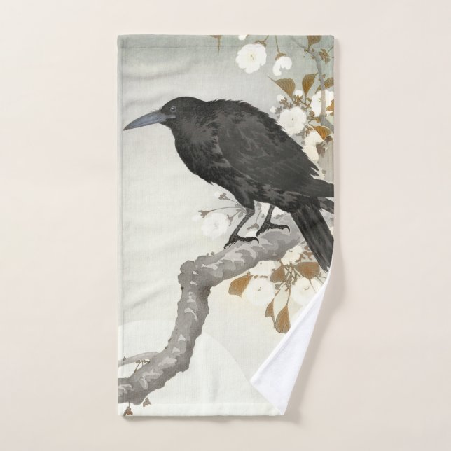 Ave japonesa Crow Raven Koson (Toalla de mano)