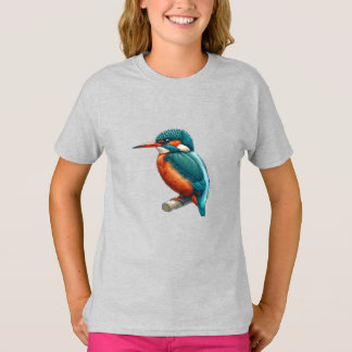 Ave Kingfisher Niños Camiseta Básica