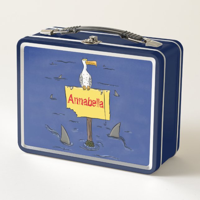 Ave marina divertida rodeada por un personalizado  (Anverso)