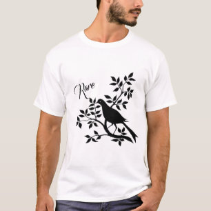 Ave rara - camiseta blanca y negra
