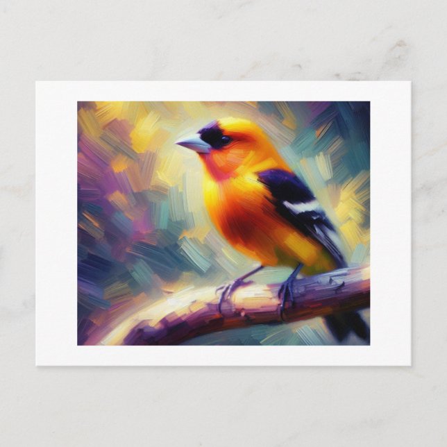 Ave Tanager Occidental, Postal (Anverso)