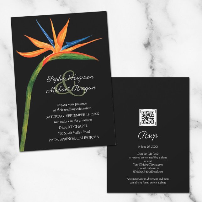 Ave tropical de las invitaciones a la boda del par (Subido por el creador)
