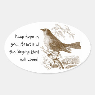 Ave virgen mantiene la esperanza en sus Pegatinas 